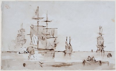 Étude compositionnelle pour un paysage marin - John Wilson Carmichael